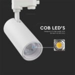 30W LED Proiector pe șină COB 3 in 1 Corp Alb - Image 4