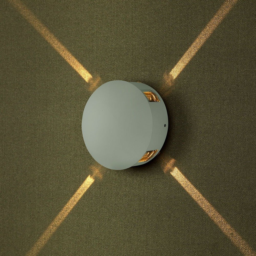 4W Lampă de perete LED Corp alb rotund Alb cald IP65
