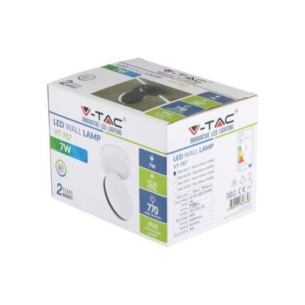 7W Lampă de perete LED Corp rotund Alb natural IP65