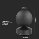 7W Lampă de perete LED Corp Negru Alb natural IP65 - Image 4