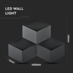 9W LED Lumină de Perete Corp Negru 3000K IP20 - Image 3