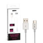 1m Cablu Tip C USB Alb Seria Silver - Image 3
