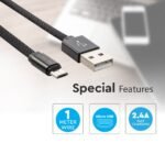 1m Cablu Micro USB Negru Seria Ruby - Image 5