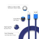 1m Cablu Micro USB Albastru Seria Ruby - Image 4