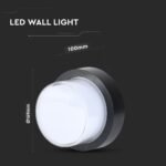 12W Lampă LED de perete Neagră Rotundă 3000K - Image 3