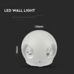 Lampă de perete 4W LED Corp Alb Rotund 4000K IP66 - Image 3