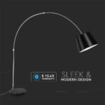 Lampă LED de Podea Soclu E27 Abajur Negru - Image 5