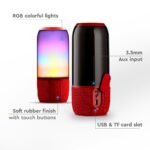2*3W LED Lampă de masă Boxă USB & TF Slot de Card Slot Roșu - Image 5