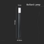 E27 Bollard Lamp 110cm Oțel Inoxidabil Corp Negru IP44 - Image 3