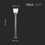Bollard Lamp Transparent Negru - Image 4