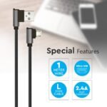 1m Cablu Micro USB Negru Seria Diamond - Image 4