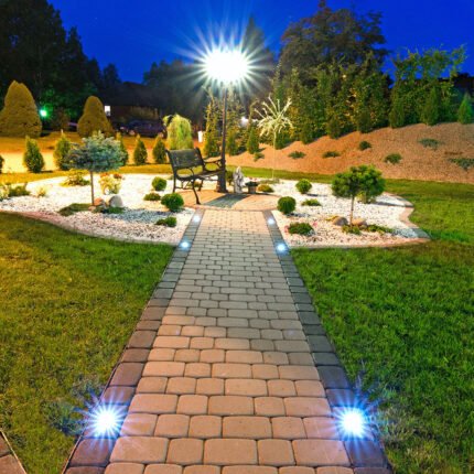 Lampă Stâlp 2 x E27 2280mm IP44 Negru