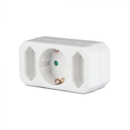 Adaptor 2 Căi x 2.5A 1 x 16A Alb