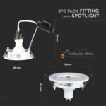 Spot LED GU10 Ramă Corp Alb 6400K 3pcs/Pachet - Image 2