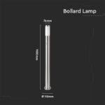 E27 Bollard Lamp 110cm PIR Senzor Oțel Inoxidabil Satin Nichel IP44 - Image 3