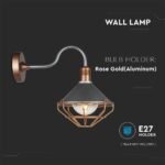 Lumina de Perete Mat Rose Gold Metalic E27 IP65 Jos - Image 4