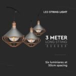 Instalatie luminoasă LED 3M 6 Becuri Mat Rose Gold IP65 - Image 3