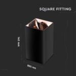 Suport GU10 Pătrat Negru Rose Gold - Image 2