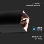 Suport GU10 Pătrat Negru Rose Gold - Image 3