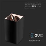 Suport GU10 Pătrat Negru Rose Gold - Image 4