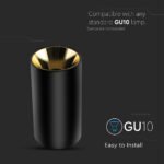 Suport GU10 Rotund Negru Auriu - Image 3