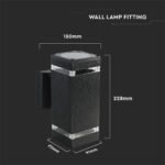 Lumină de Perete LED Corp Negru IP44 E27 Pătrat - Image 3