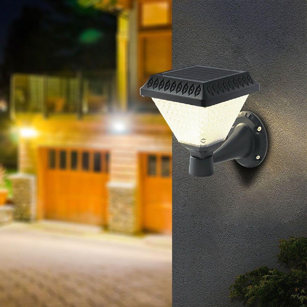 Lumină de Perete LED Solară cu RF Control 3in1 IP44 Corp Negru