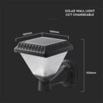 Lumină de Perete LED Solară cu RF Control 3in1 IP44 Corp Negru - Image 4