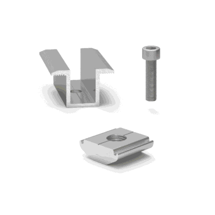 Clema dubla panouri fotovoltaice 30mm pentru Profil Tip C