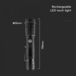 Lanterna 10W, 1000lm, Carcasa Aluminiu, 3.7V 2000mAh - Image 4