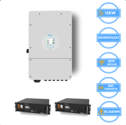 Invertor Deye 12kW, SUN-12K-SG02LP1-EU-AM3 + Acumulator V-TAC 10.24kWh