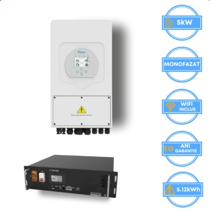 Invertor Deye 5kW, SUN-5K-SG05LP1-EU-AM2-P + Acumulator V-TAC 5.12kWh