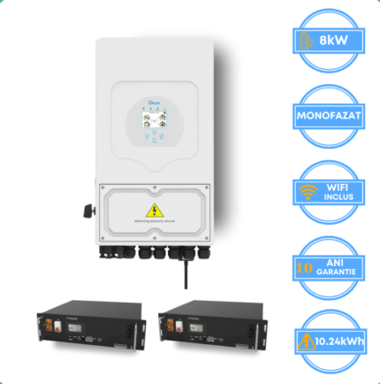 Invertor Deye 8kW, SUN-8K-SG05LP1-EU-AM2-P + Acumulator V-TAC 10.24kWh