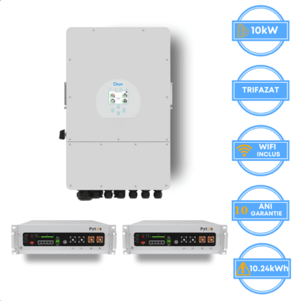 Invertor Deye 10kW, SUN-10K-SG05LP3-EU-SM2 + Acumulator Pytes 10.24kWh, v5a