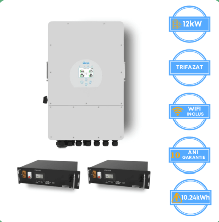 Invertor Deye 12kW, SUN-12K-SG05LP3-EU-SM2 + Acumulator V-TAC 10.24kWh