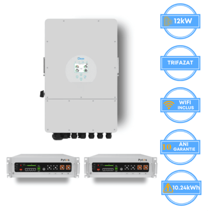 Invertor Deye 12kW, SUN-12K-SG05LP3-EU-SM2 + Acumulator Pytes 10.24kWh, v5a