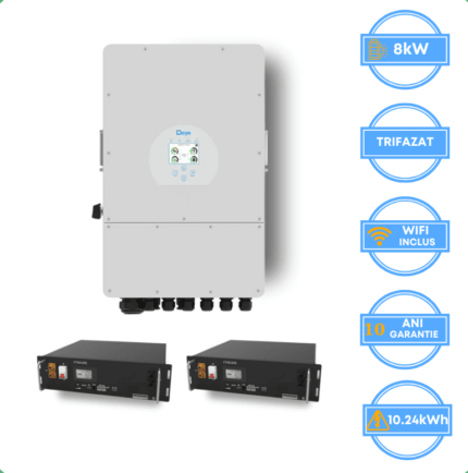 Invertor Deye 8kW, SUN-8K-SG05LP3-EU-SM2 + Acumulator V-TAC 10.24kWh