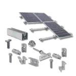 Kit structură pentru 6 panouri fotovoltaice, 1 rând, țiglă metalică