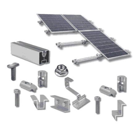 Kit structură pentru 6 panouri fotovoltaice, 1 rând, țiglă ceramică